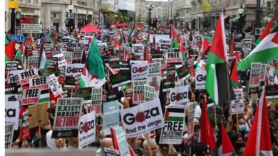 Demonstration In London Against Israeli Aggression And In Support Of Palestinians