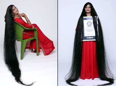 Indian woman with longest hair in the world