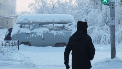 The temperature in Siberia dropped to minus 56