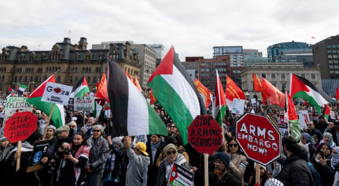 Liberal Party members protesting in favor of Palestine