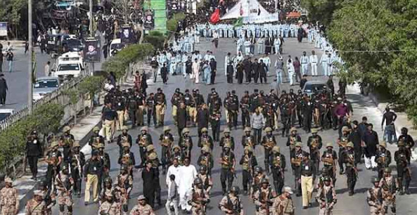 The procession of Nawa Muharram is on its way.