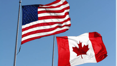 amreca and canada flags