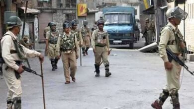 Indian soldiers patrolling in occupied Kashmir
