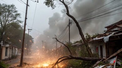 Storm damage in Britain