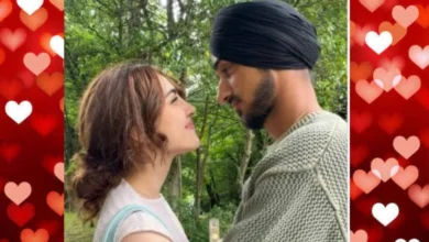 Indian cricketer Arshdeep Singh posing with Punjabi actress and model Samreen Kaur in photos shared on Instagram, sparking excitement among fans.