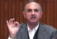 PTI leader Omar Ayub during a public appearance as an Islamabad court issues permanent arrest warrants against him.