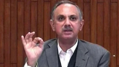 PTI leader Omar Ayub during a public appearance as an Islamabad court issues permanent arrest warrants against him.