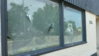 Police outside a Winnipeg mosque after a shooting incident as authorities investigate a possible hate crime targeting the Muslim community.