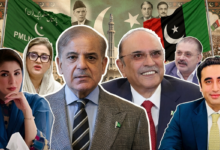 Election officials counting ballot papers after polling in Mirpur Division during the first phase of the 2026 Azad Kashmir Legislative Assembly elections.
