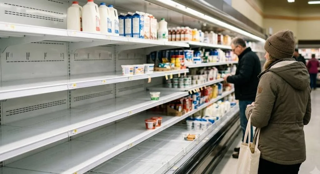Alberta Milk Shortage: Grocery Store Shelves Empty After Edmonton Dairy Plant Power Outage