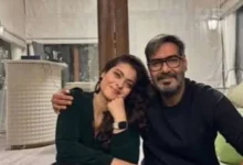 Bollywood stars Ajay Devgn and Kajol smiling together during a public appearance as fans celebrate Kajol's 52nd birthday and Ajay's viral birthday tribute.