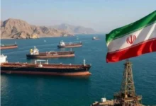 Commercial tanker navigating the Strait of Hormuz amid ongoing Iran-Oman negotiations over future maritime shipping arrangements.