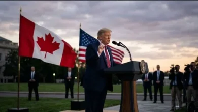 Donald Trump and Canada Prime Minister Mark Carney amid US-Canada trade tensions