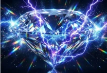 Ultra-thin diamond membrane generating electrical voltage