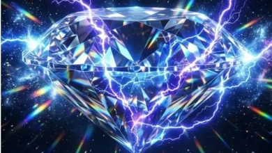 Ultra-thin diamond membrane generating electrical voltage