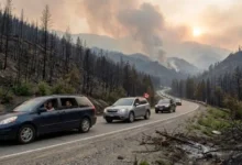Wildfire smoke and flames in British Columbia as evacuation orders expand