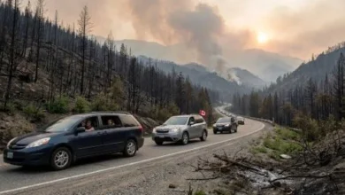 Wildfire smoke and flames in British Columbia as evacuation orders expand