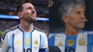 Lionel Messi and his father Jorge Messi