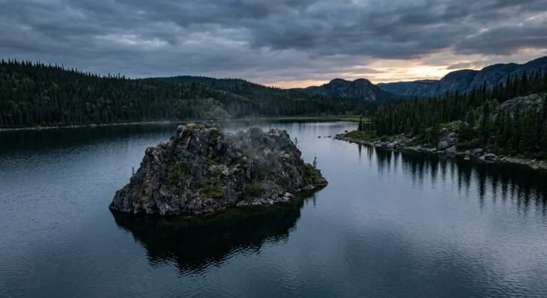 Mysterious floating island in British Columbia's Williston Reservoir