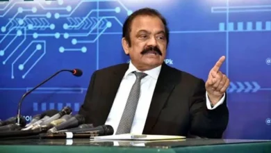 Rana Sanaullah speaking to the media about Azad Kashmir election results and the government's stance on new provinces.