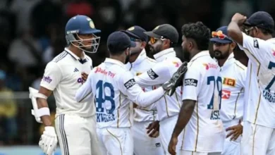 Yashasvi Jaiswal and Asitha Fernando during the heated incident in the India Sri Lanka second Test