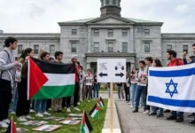 McGill University campus amid Israel Palestine protests and controversy