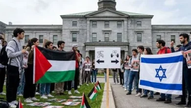McGill University campus amid Israel Palestine protests and controversy