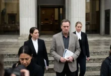 Jason Paul Rindal appears in a Manitoba court after pleading guilty to promoting hatred against Muslims and Jews through social media posts in Winnipeg, Canada.