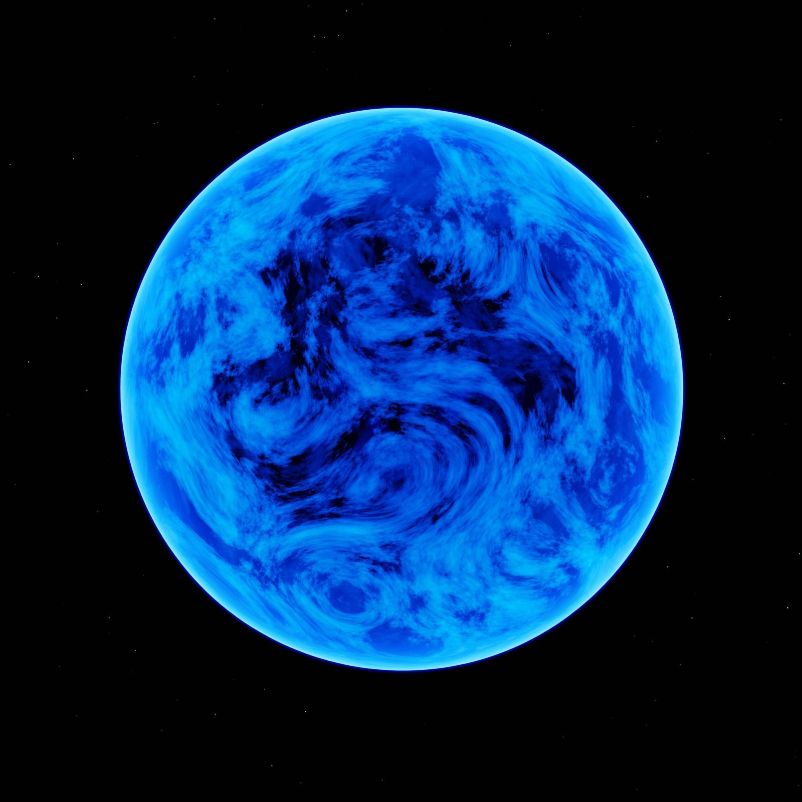 Artist’s illustration of Neptune after an ancient collision with a Pluto-sized object billions of years ago.