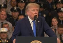 Donald Trump speaking as the White House clarifies his remarks about the Strait of Hormuz