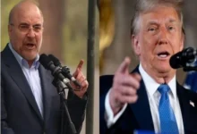 Donald Trump and Iranian Parliament Speaker Mohammad Bagher Qalibaf in Iran-US war of words