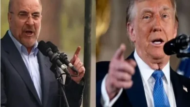 Donald Trump and Iranian Parliament Speaker Mohammad Bagher Qalibaf in Iran-US war of words