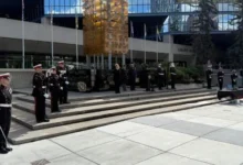 Calgary honours fallen firefighters during an annual memorial ceremony at the Walls of Memory/Lantern of Light.