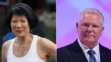 Doug Ford and Olivia Chow during a Toronto event ahead of the 2026 mayoral election