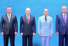 Prime Minister Shehbaz Sharif and other leaders at SCO summit
