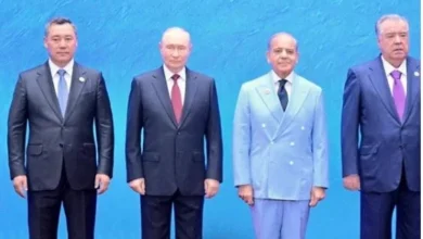 Prime Minister Shehbaz Sharif and other leaders at SCO summit