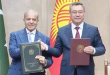 Pakistan and Kyrgyzstan leaders during bilateral agreements and trade discussions