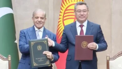 Pakistan and Kyrgyzstan leaders during bilateral agreements and trade discussions