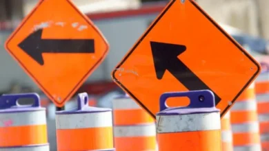 Construction work on University Avenue in Toronto during watermain replacement project