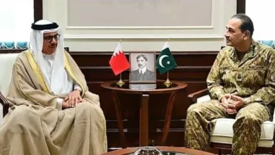 Field Marshal Syed Asim Munir meets Bahrain’s Foreign Minister Dr. Abdullatif bin Rashid Al Zayani at General Headquarters in Pakistan.