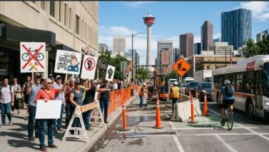 Calgary cycle lane dispute intensifies as councillor calls for new bicycle lane construction to be paused