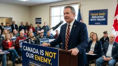 Mike Rogers calls on Donald Trump to end the trade war with Canada during the Michigan Senate race