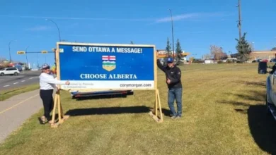 Controversy in Calgary over the removal of posters supporting an Alberta separation referendum.