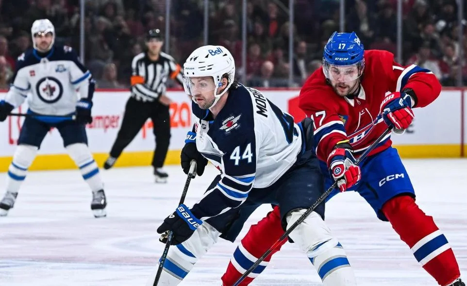 Montreal Canadiens face the Winnipeg Jets during the 2026 NHL Tim Hortons Heritage Classic outdoor hockey game in Winnipeg.
