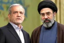 Iranian President Masoud Pezeshkian and Supreme Leader Mojtaba Khamenei amid discussions about governance and administrative reform
