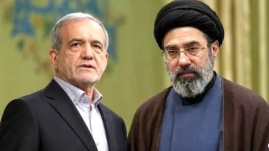 Iranian President Masoud Pezeshkian and Supreme Leader Mojtaba Khamenei amid discussions about governance and administrative reform