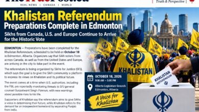 Khalistan referendum preparations in Edmonton, Canada, with Sikh community members expected from Canada, the United States, and Europe on October 18, 2026.