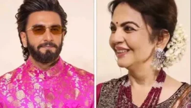 Ranveer Singh and Nita Ambani dancing Garba at a cultural event in Mumbai