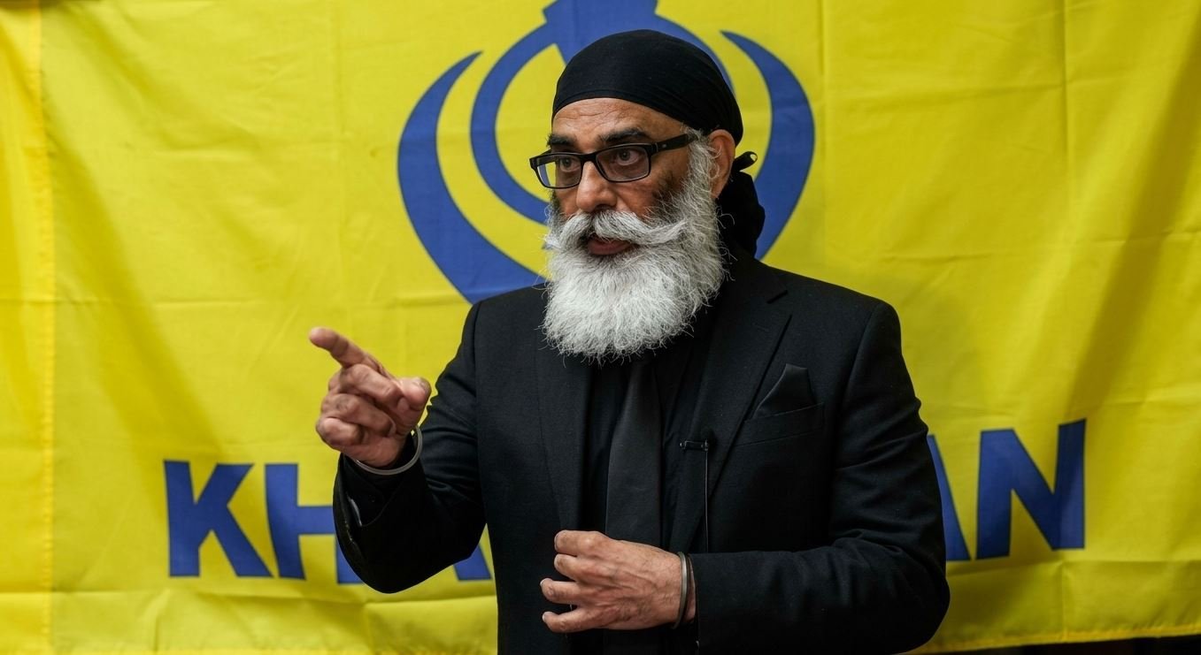 Khalistan activist Gurpatwant Singh Pannun amid reported security concerns ahead of the Edmonton referendum.