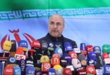Iranian Parliament Speaker Mohammad Bagher Ghalibaf speaking about Iran's position on the conflict with the United States.